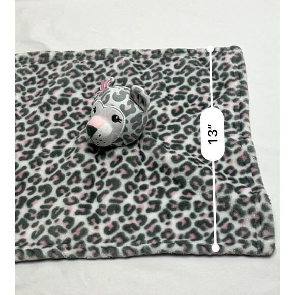Hudson Baby HB Pink Gray Cheetah Lovey Security Blanket Leopard Print Spots Soft - Picture 7 of 7